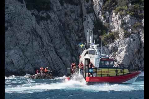 The Swedish Sea Rescue Society conducts a rescue execise